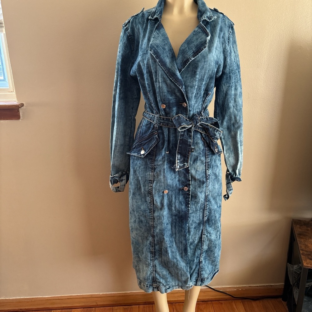 Thrill Denim Blue Long Sleeve Dress
